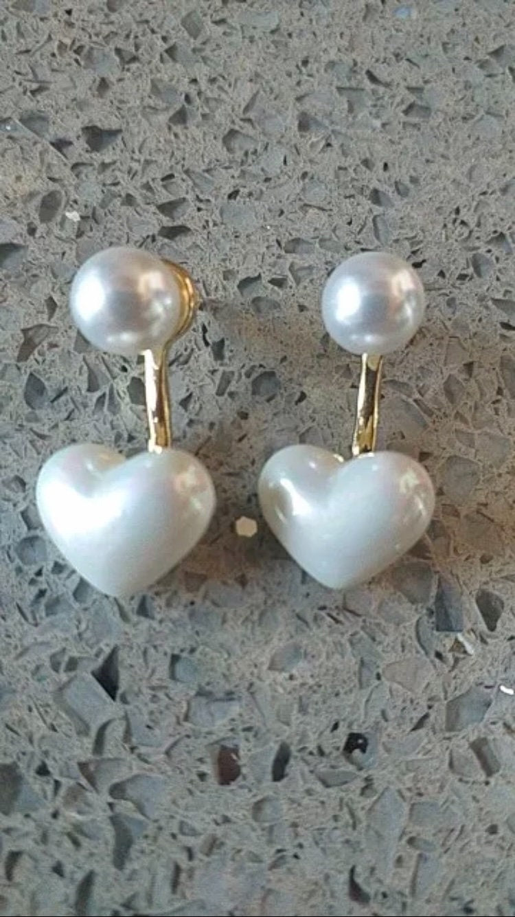 PEARL|Heart Drop Earrings| Elegant Jewellery for Women| Pearl Earrings UK| Heart Shaped Earrings| Summer Jewellery|Gifts For Her